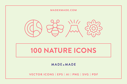 Nature Line Icons, an Outline Icon by Made by Made