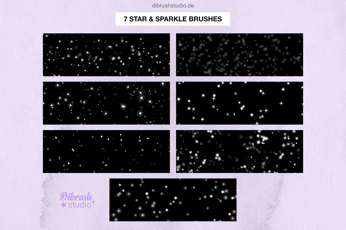 Procreate - Star and Sparkle Brushes, a Brush Add-On by DiBrush Studio (Photo 3 of 6)