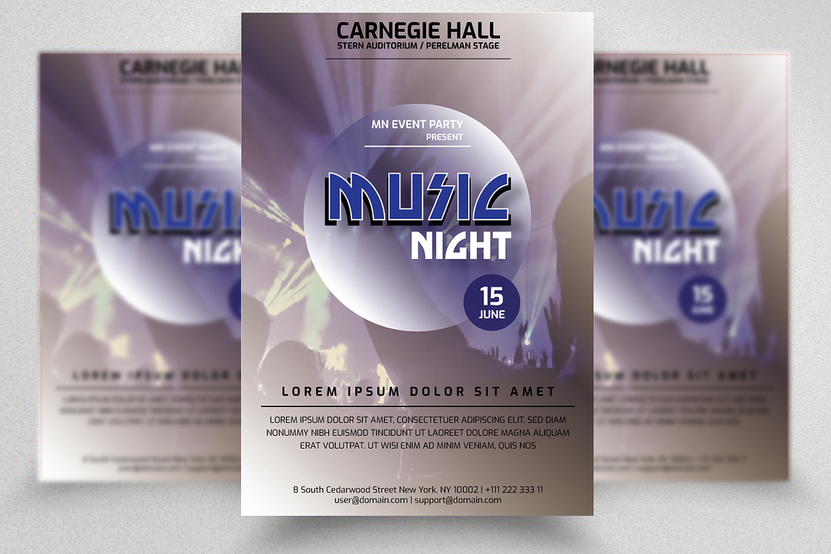 Music Night Party Flyer, a Flyer Template by PenciGraphics (Photo 1 of 3)