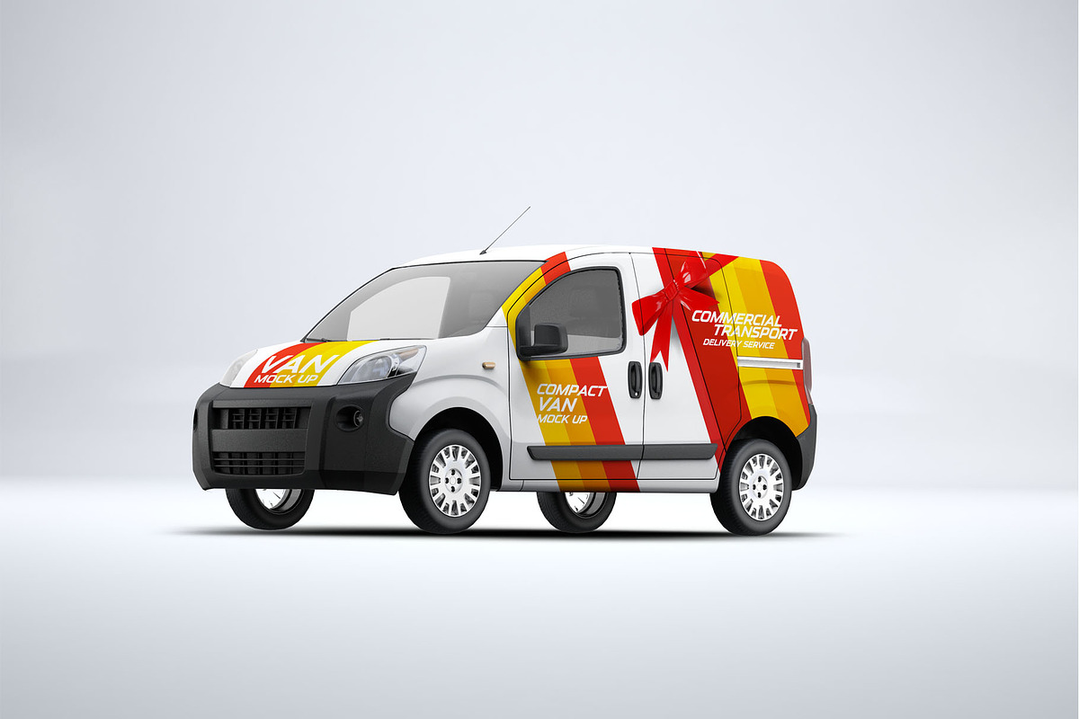 Compact Van Mockup, an Advertising Mockup by Xtrahive (Photo 2 of 2)