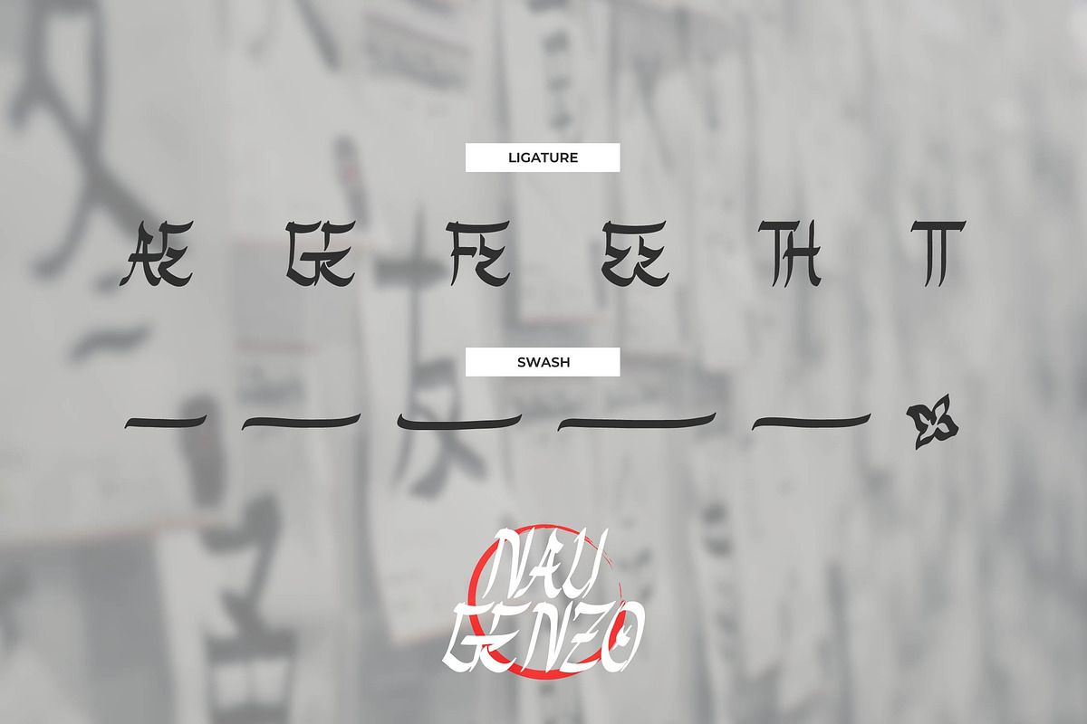 Nau Genzo | Brush Japanese Style, a Handwritten Font by Denustudios (Photo 12 of 14)