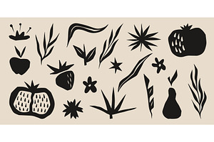 Boho abstract organic shapes set, an Illustration by art PVP - market