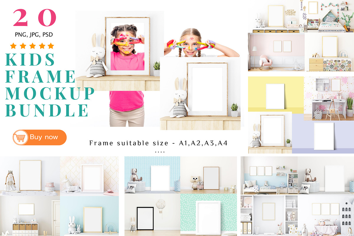 Frame Mockup Kids Bundle - 22, a Household Mockup by Mockup Shop (Photo 1 of 6)