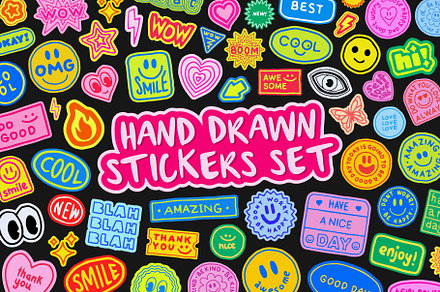 HAND DRAWN Y2K GROOVY STICKERS, a Decorative Illustration by craftlove