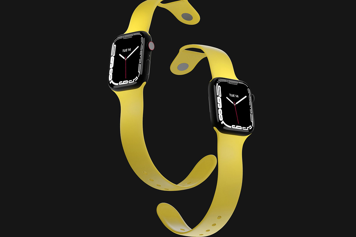 Apple Watch 7 Mockup, a Wearable Device Mockup by neueworld (Photo 3 of 6)
