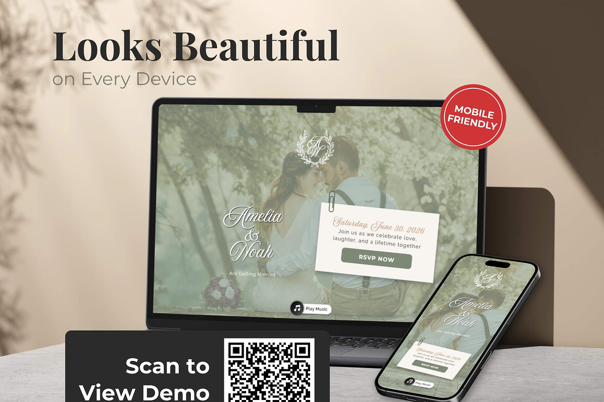 Dusty Green Wedding Website, a Landing Page Template by Everyday Perfection (Photo 5 of 13)