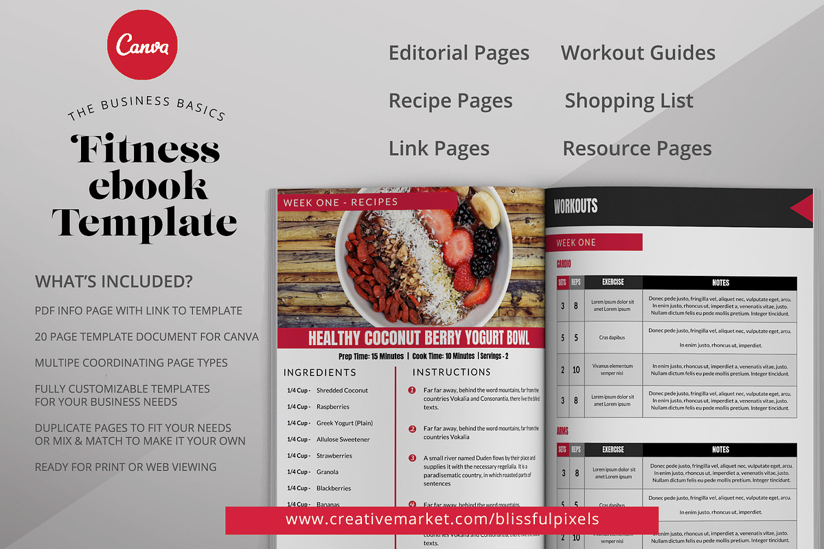 Fitness ebook Template, a Magazine Template by Blissful Pixels (Photo 2 of 6)