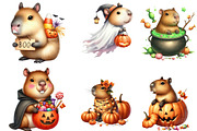 Halloween Capybara Clipart, a Seasonal Illustration by DreamArtGraphic (Thumbnail 3 of 4)