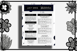 Lucy Greg Modern Resume CV Template
