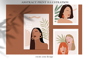 Abstract Woman Illustrations Prints