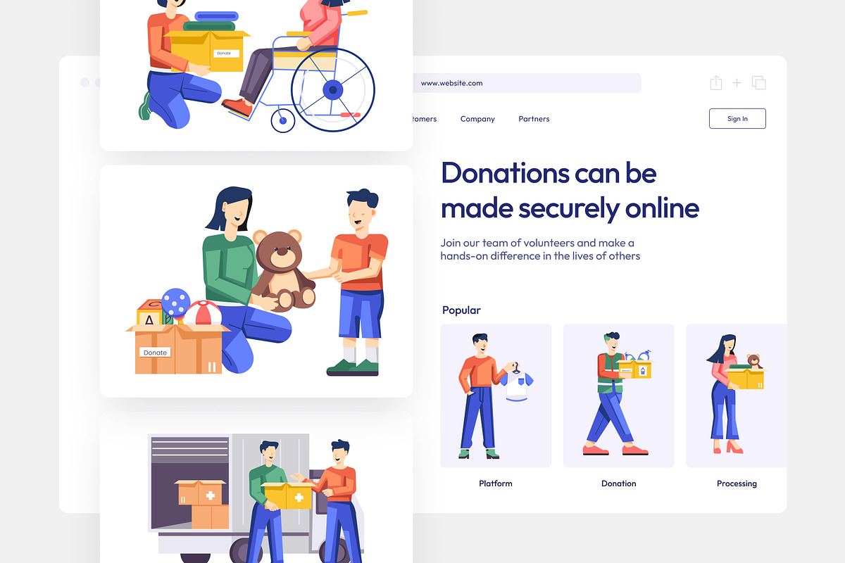 Charity Donation Animated Art Set, a Person Illustration by Vectors Market (Photo 4 of 5)
