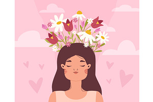 Female mental health. Young woman, a Graphic by Valerie Bodnar