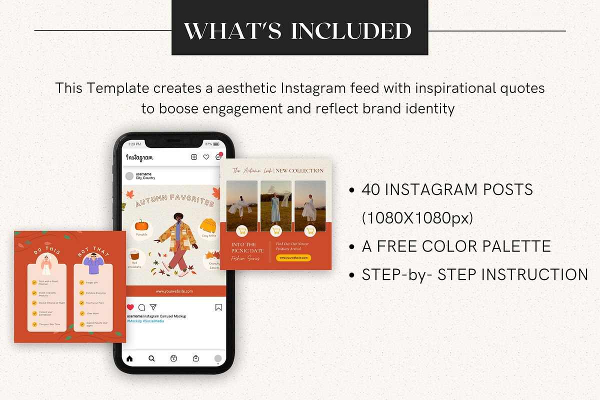 Cozy Autumn Instagram Bundle| Canva, a Social Media Template by DesignbySamVN (Photo 3 of 7)