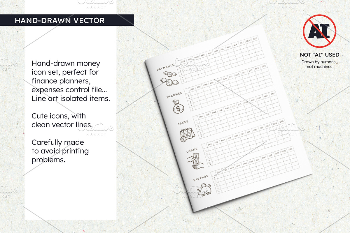 Finances and Money Icon Set, an Outline Icon by insemar (Photo 2 of 4)
