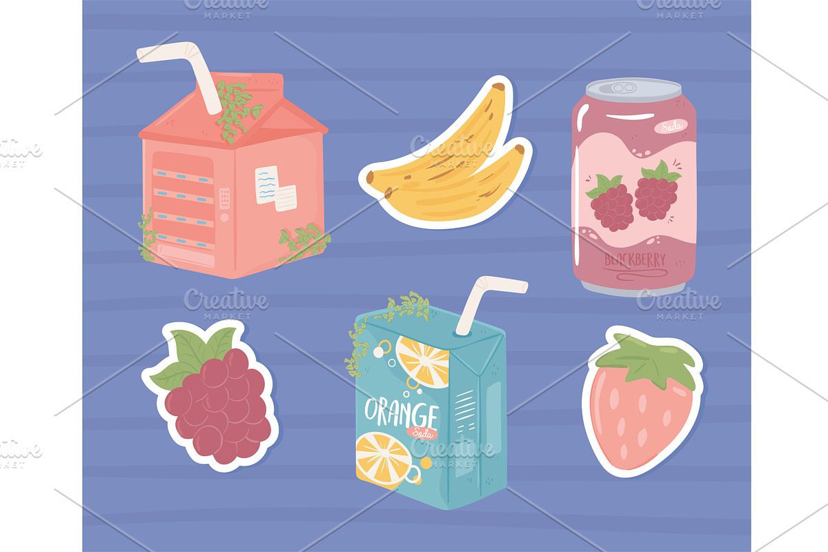 pack and soda juice, a Food Illustration by studiogstock