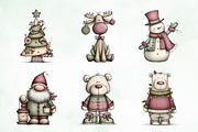 Whimsical Christmas Clipart Bundle, an Illustration by Creative Art (Thumbnail 6 of 10)
