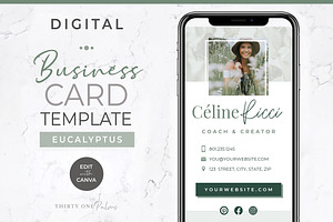 Digital Business Card Template Green