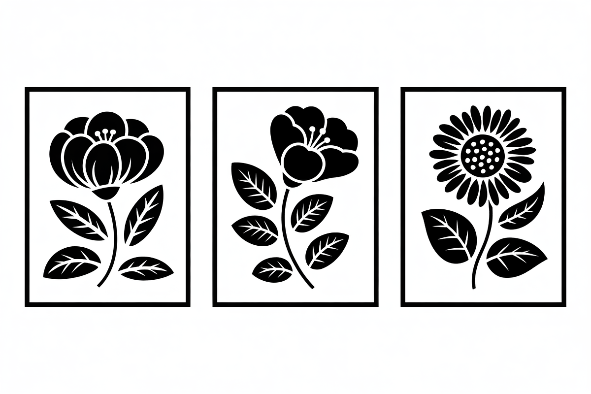 Minimal Flower Laser Cut Silhouette, an Illustration by Amazin_art (Photo 3 of 11)