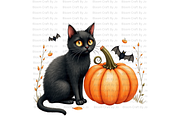 Pumpkins with Black Cats, an Animal Illustration by Bloom Craft Creations (Thumbnail 5 of 12)
