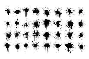 Black blots and splashes. Stains, an Illustration by Stock-Smart-Start