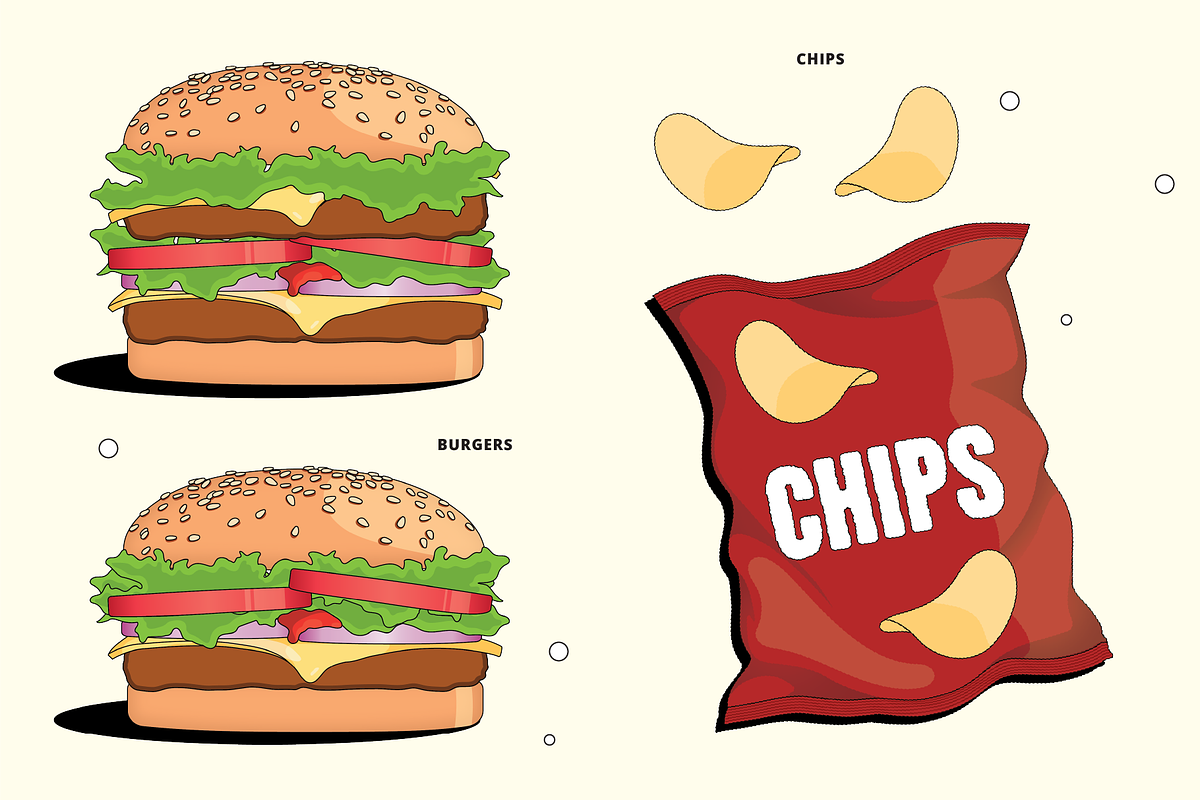 Fast Food Vector Illustration, a Food Illustration by TheFoodAtlas (Photo 3 of 16)