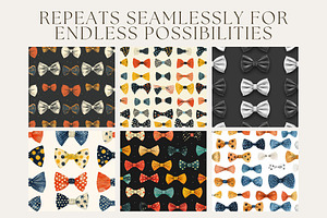 8 Bowtie Seamless Patterns