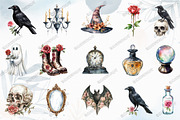 Watercolor Pretty Haunting Clipart, an Illustration by designcity5 (Thumbnail 2 of 5)