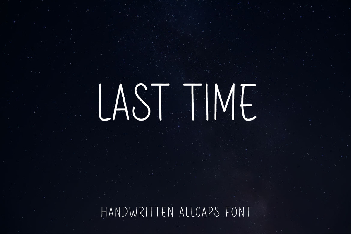 Last Time - Handwritten Allcaps Font, a Handwritten Font by Mightyfire (Photo 1 of 4)