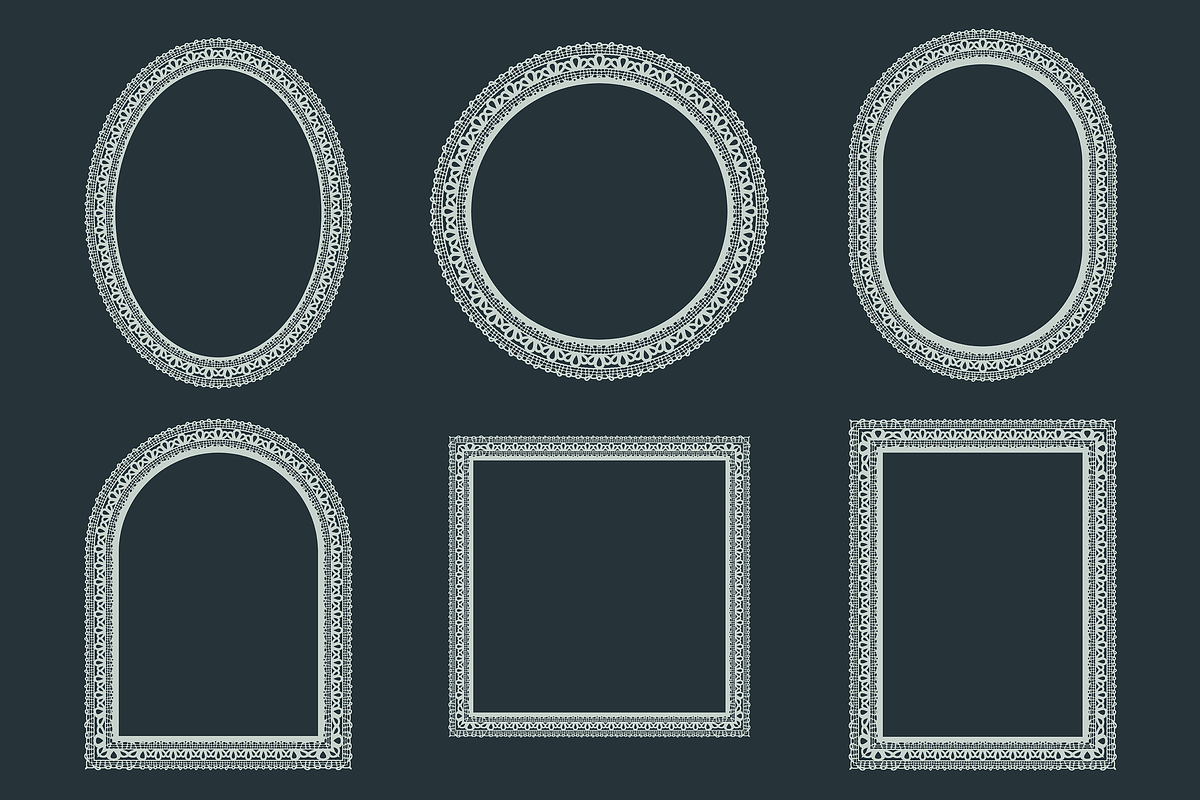 Doily Lace Frame Bundle, a Decorative Illustration by Kusumaillustration (Photo 9 of 19)
