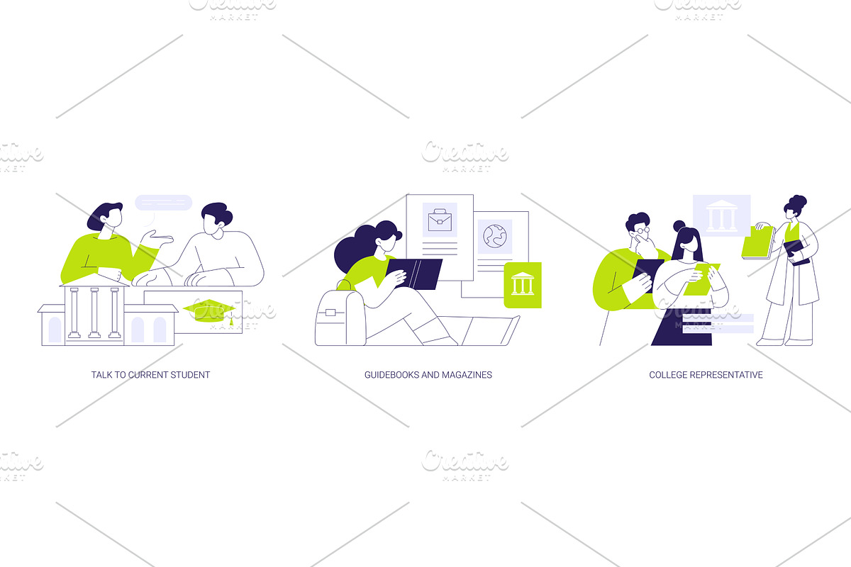 Choosing a college isolated cartoon, an Education Illustration by Visual Generation