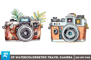 Retro Travel Camera Clipart  Bundle, an Object Graphic by Regulrcrative (Thumbnail 7 of 7)