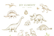 Watercolor Dinosaur Collection, an Animal Illustration by Liliia Polos Illustration (Thumbnail 10 of 11)