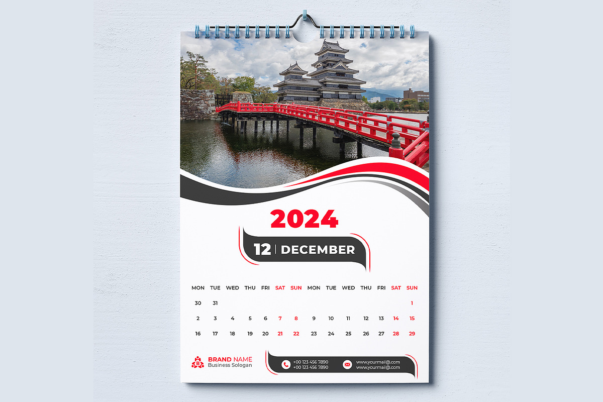 Wall Calendar 2024, a Stationery Template by pixelcreatx (Photo 7 of 7)