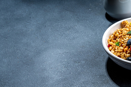 Healthy breakfast granola with berry, a Food & Drink Photo by Rimma