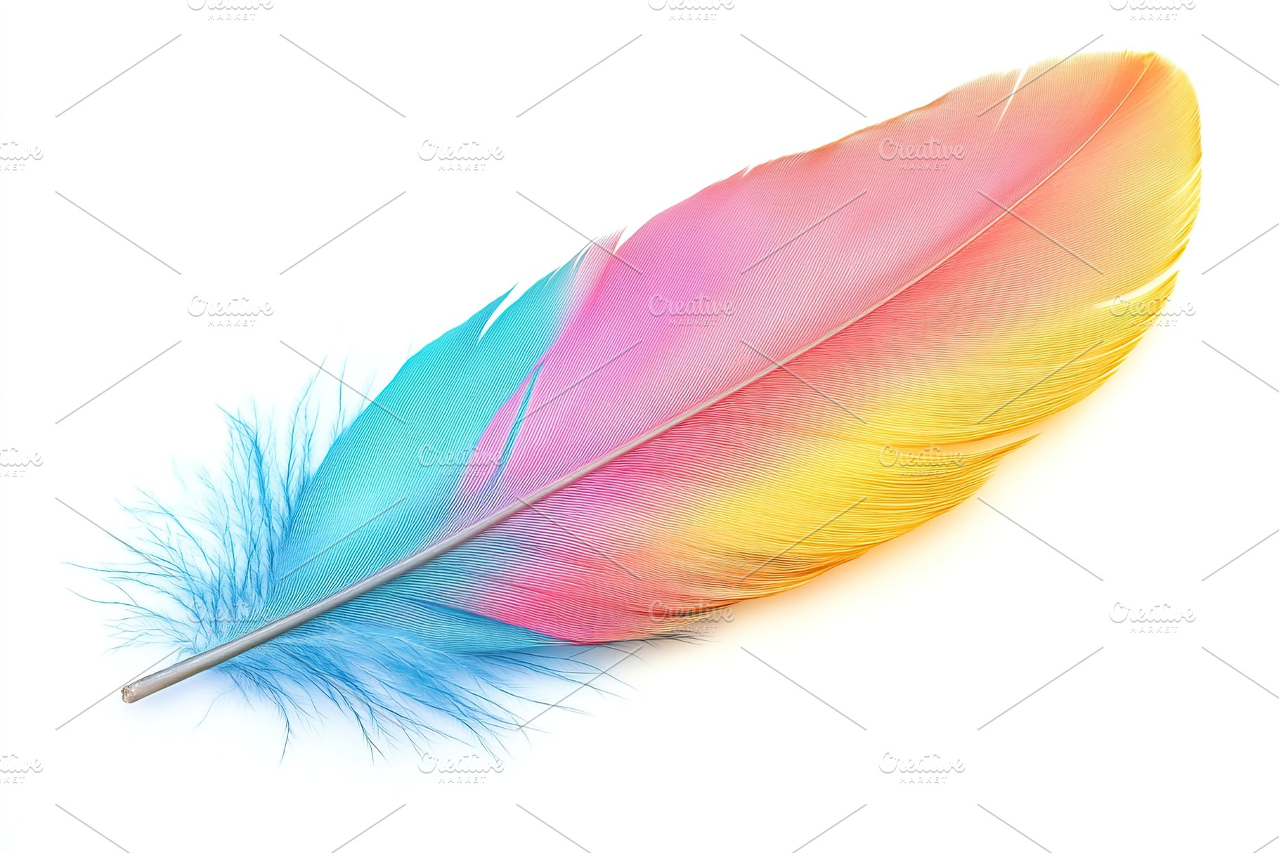 Colorful feather on white background, a Beauty & Fashion Photo by AlyaAnd