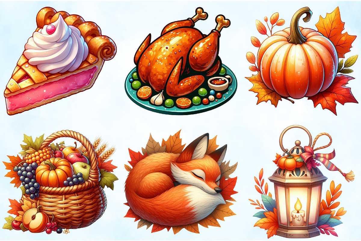 Watercolor Autumn Clipart, an Illustration by Craft Nest (Photo 3 of 5)