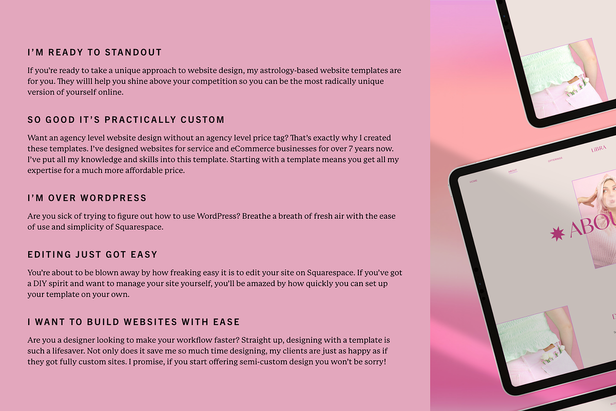Libra Squarespace Template, a Squarespace Template by arcoiris.design (Photo 5 of 6)