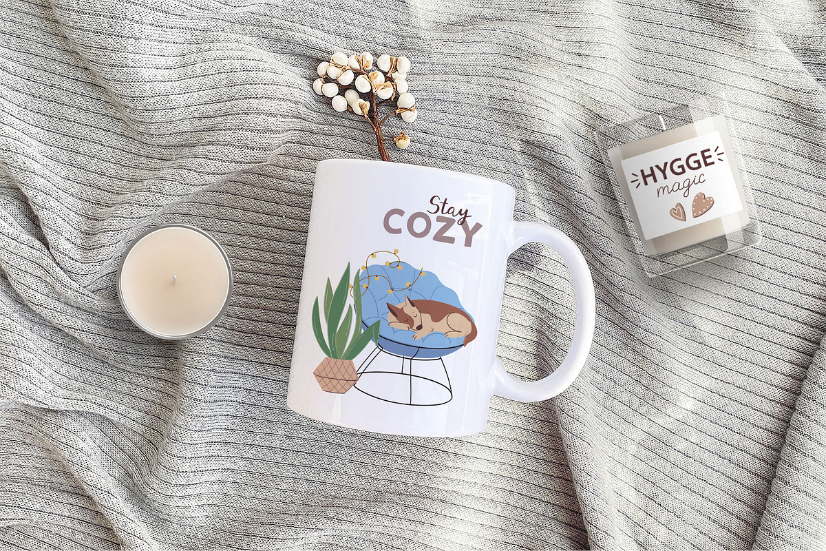 Hygge magic. Cozy clipart collection, a Decorative Illustration by Anna Summer (Photo 7 of 10)