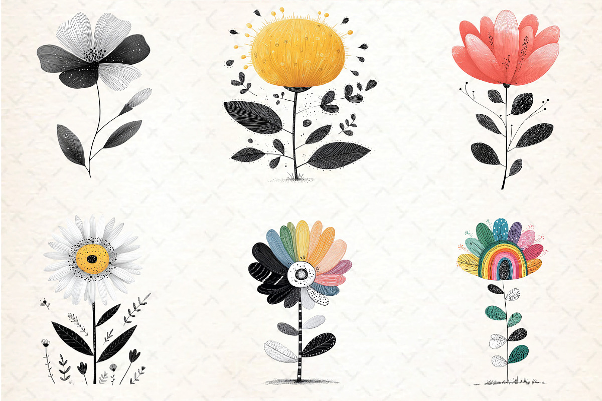 Abstract Flower Clipart Bundle, an Illustration by DreamCafeArt (Photo 6 of 8)