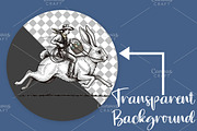 Cowboy Riding Easter Bunny PNG, an Illustration by Canvas Craft (Thumbnail 2 of 6)