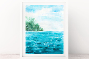 Watercolor Tropical Seascapes