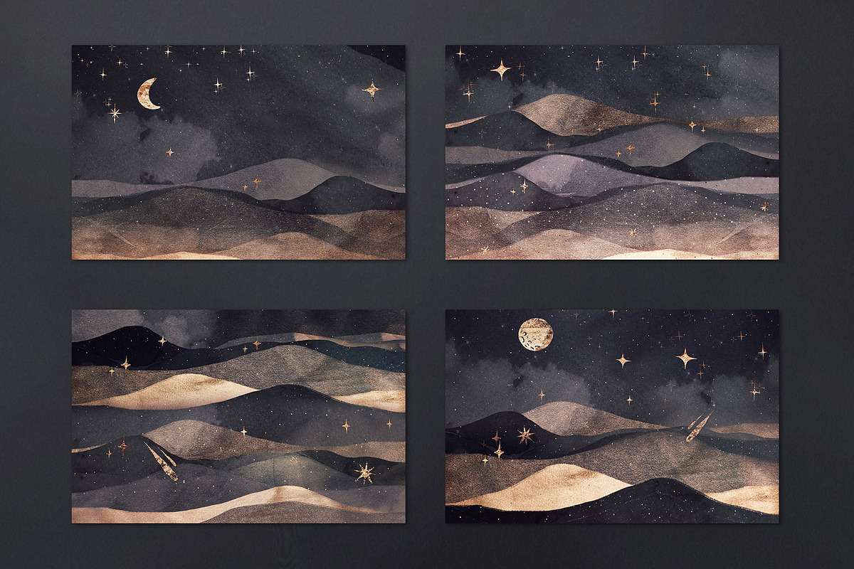 Abstract Landscape & Starry Night, a Texture Graphic by by creative paper (Photo 3 of 16)