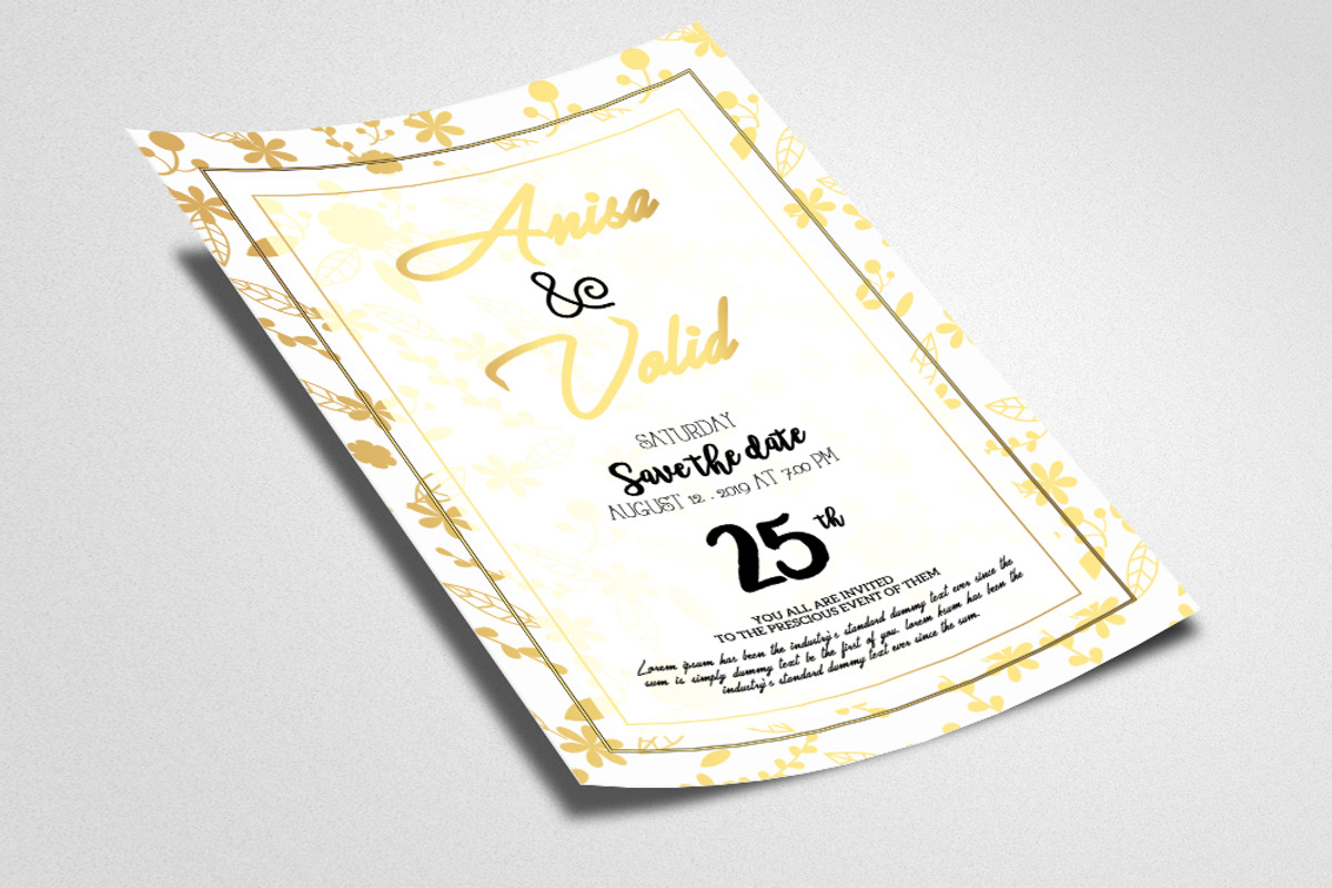 Save The Date Golden Card Templates, a Flyer Template by Psd Templates (Photo 2 of 2)