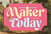 Maker Today Modern Retro Serif, a Serif Font by timelesstype.co (Thumbnail 1 of 15)