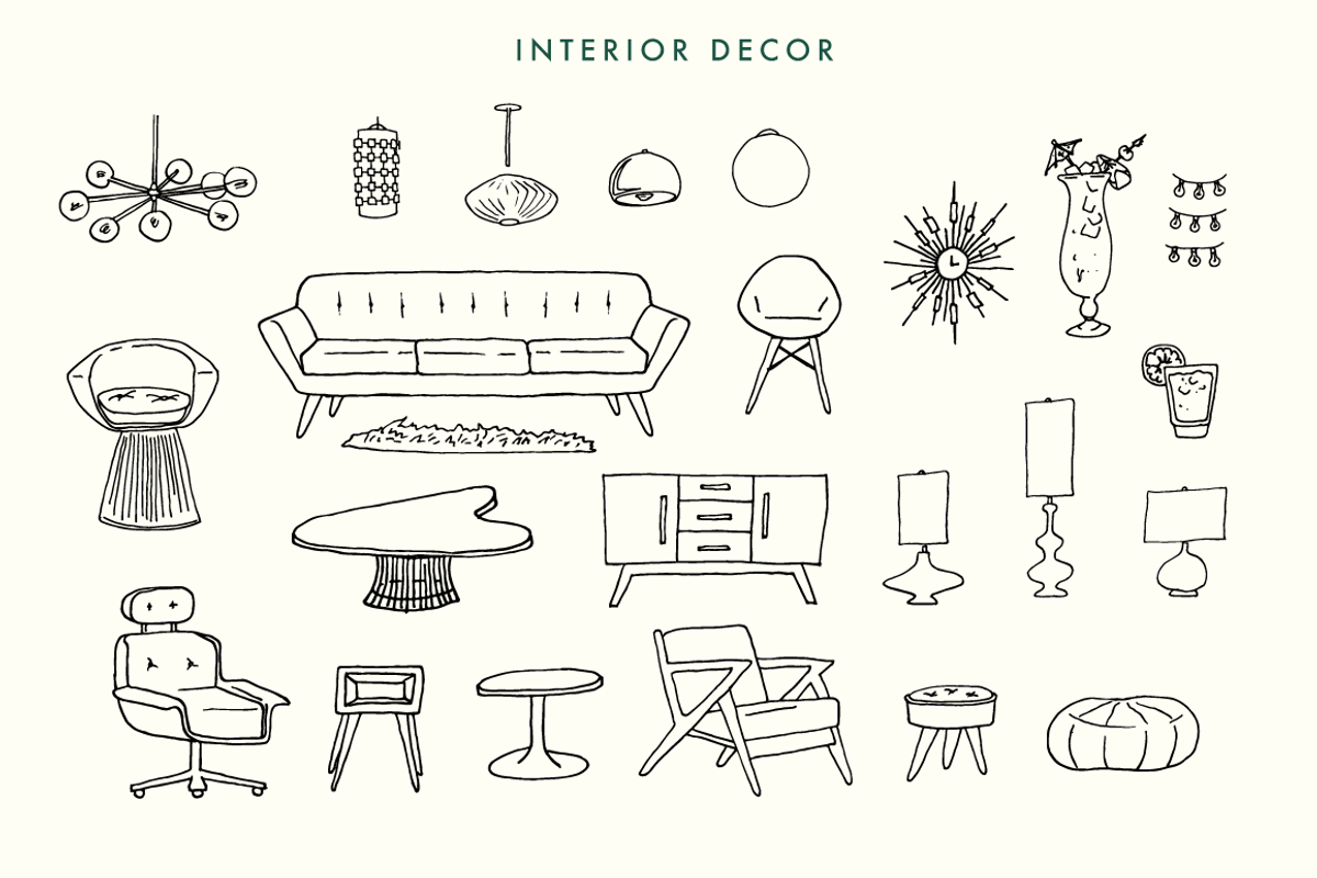 SALE! Palm Springs MidCentury Bundle, a Decorative Illustration by Josty (Photo 2 of 7)