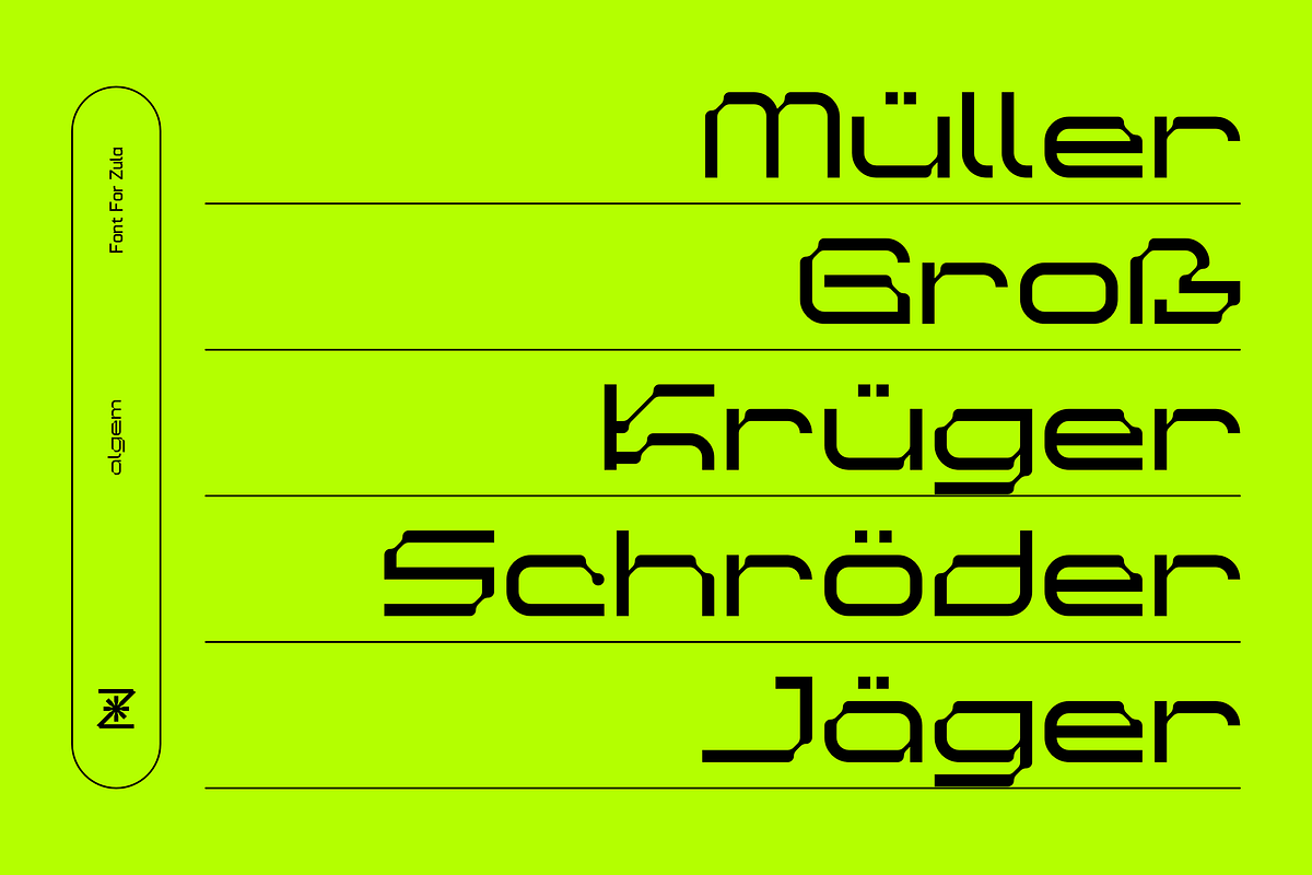 Algem - Futuristic Display Font, a Symbol Font by Font For Zula™ (Photo 17 of 19)