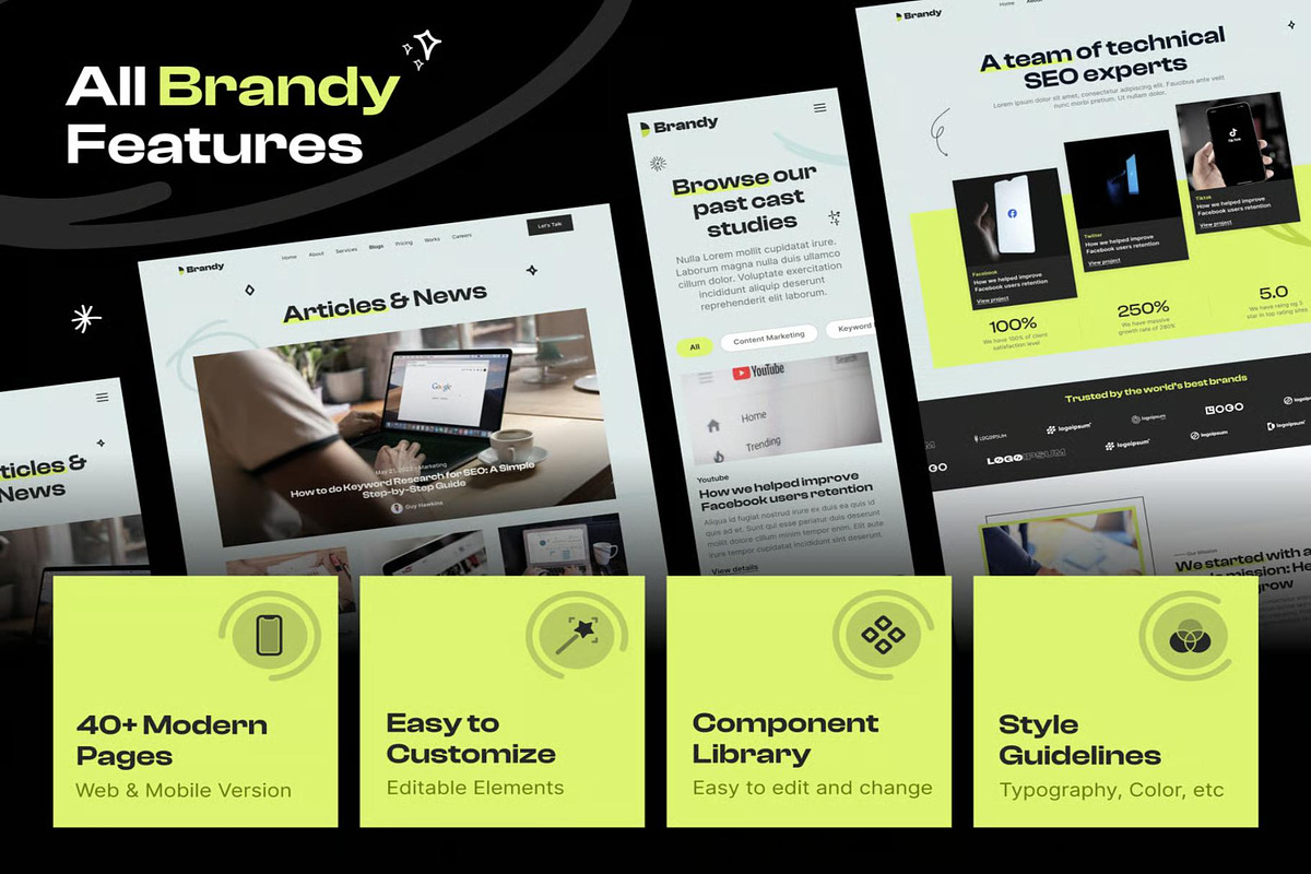 Brandy Digital Marketing Agency UI, an UI Kit Template by Creative Perspective (Photo 3 of 8)