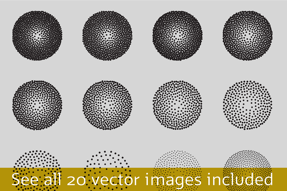Circle Tones Vol. 16 | 20 Vectors, a Texture Graphic by invisiblelayer (Photo 2 of 5)