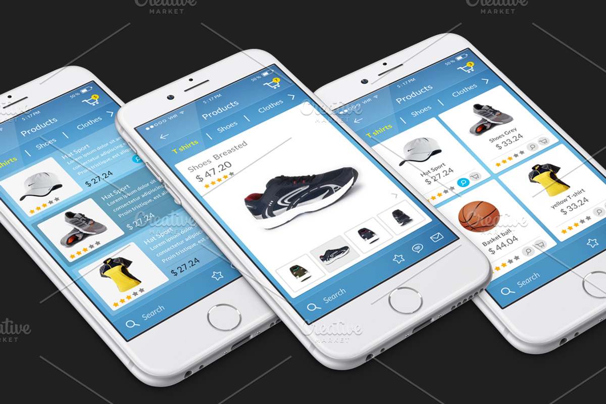 Shop and Personal Mobile UI KIT, an UI Kit Template by Alireza Farzad (Photo 3 of 10)