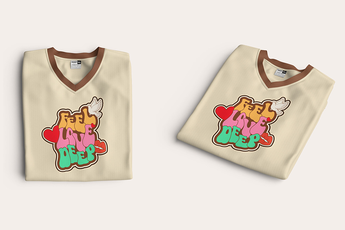 Feel Love Deep Retro T-Shirt Design, an Object Illustration by Ahluva Studio (Photo 2 of 6)